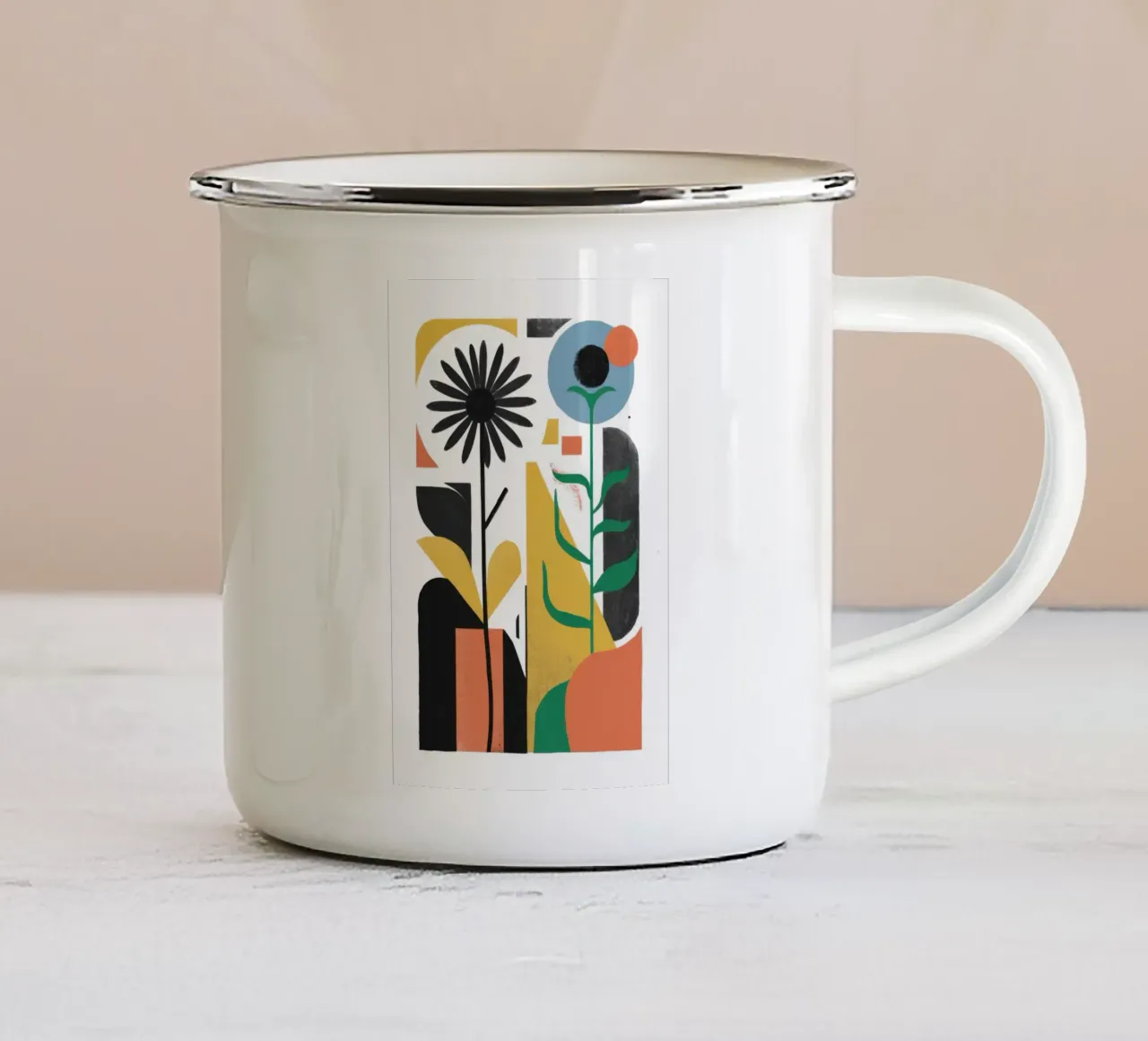 Forme floreali astratte tazza in smalto da Solar Paint