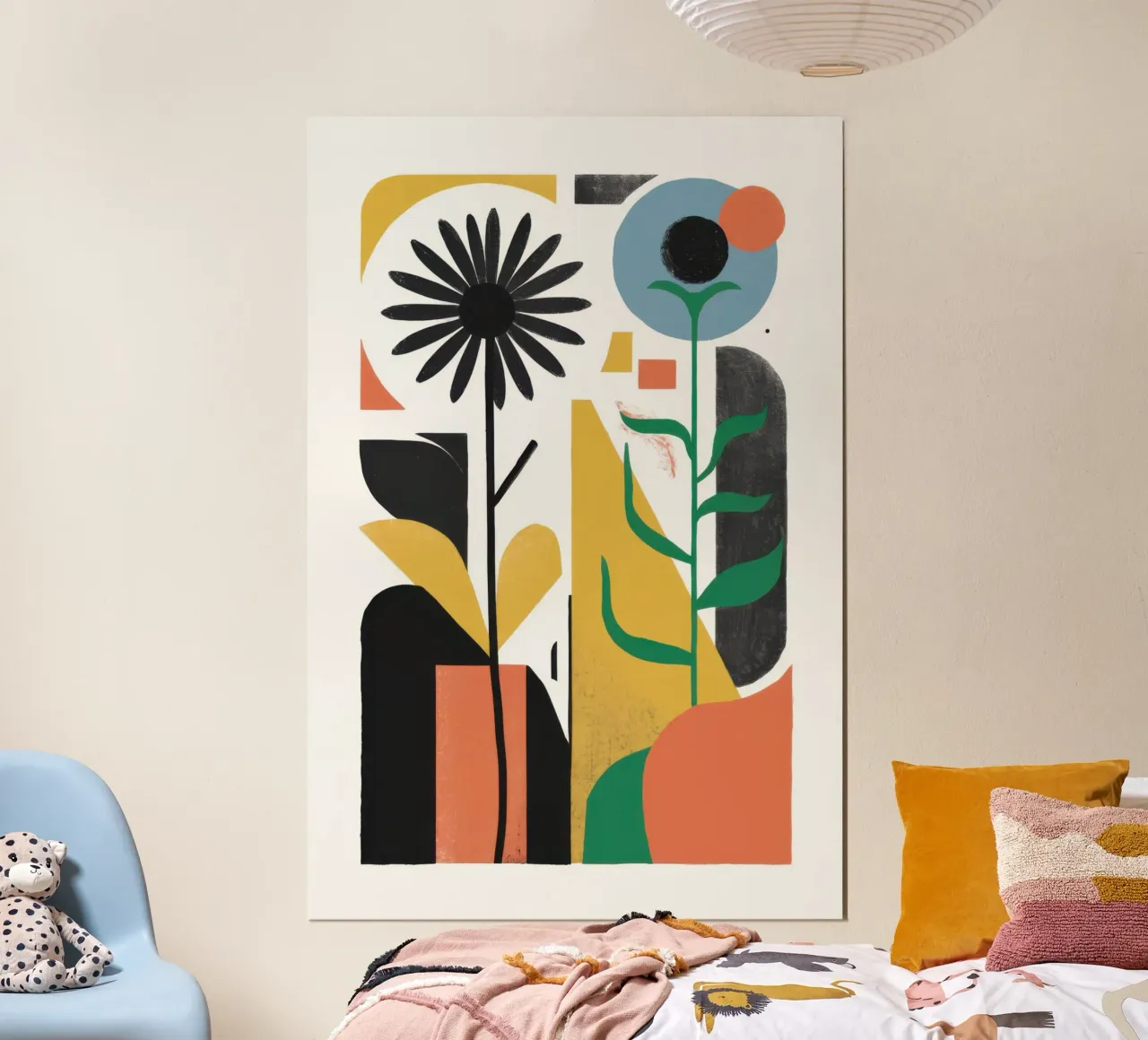Forme floreali astratte poster con telaio in alluminio da Solar Paint