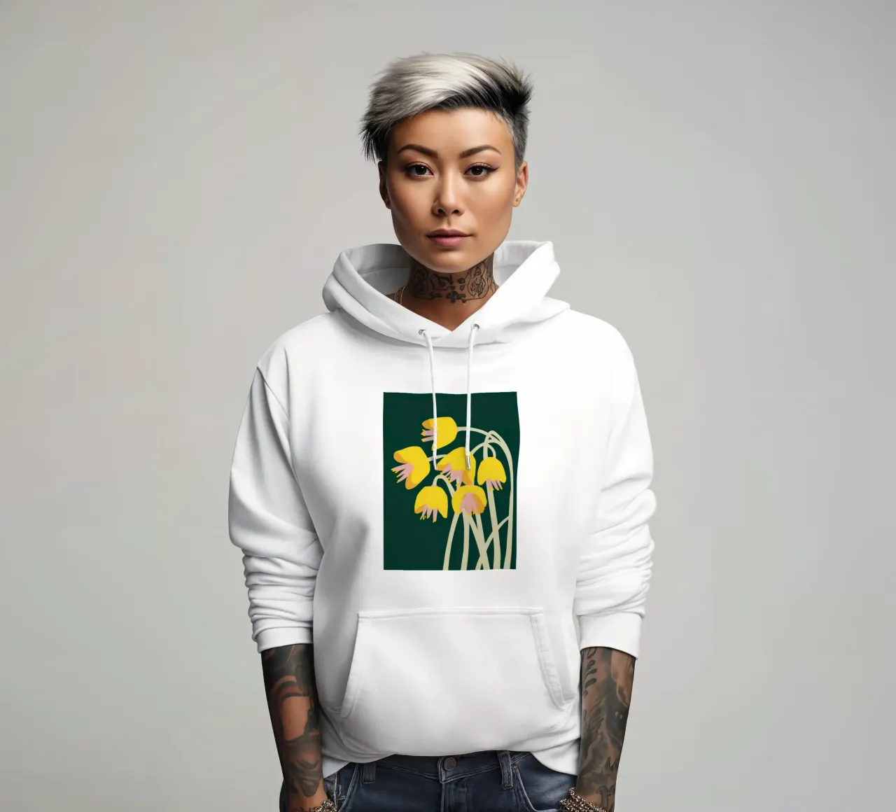 Tulipani dell'ora d'oro felpa con cappuccio da Solar Paint