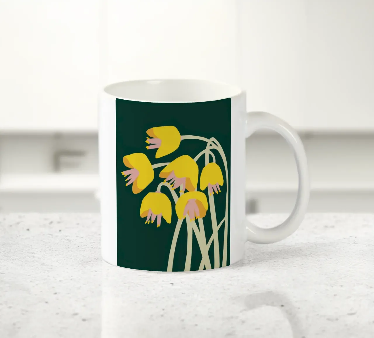 Tulipani dell'ora d'oro tazza in ceramica da Solar Paint