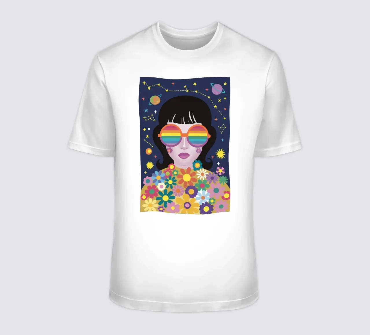 Sguardo cosmico dell'arcobaleno t-shirt da Frosh Pallete