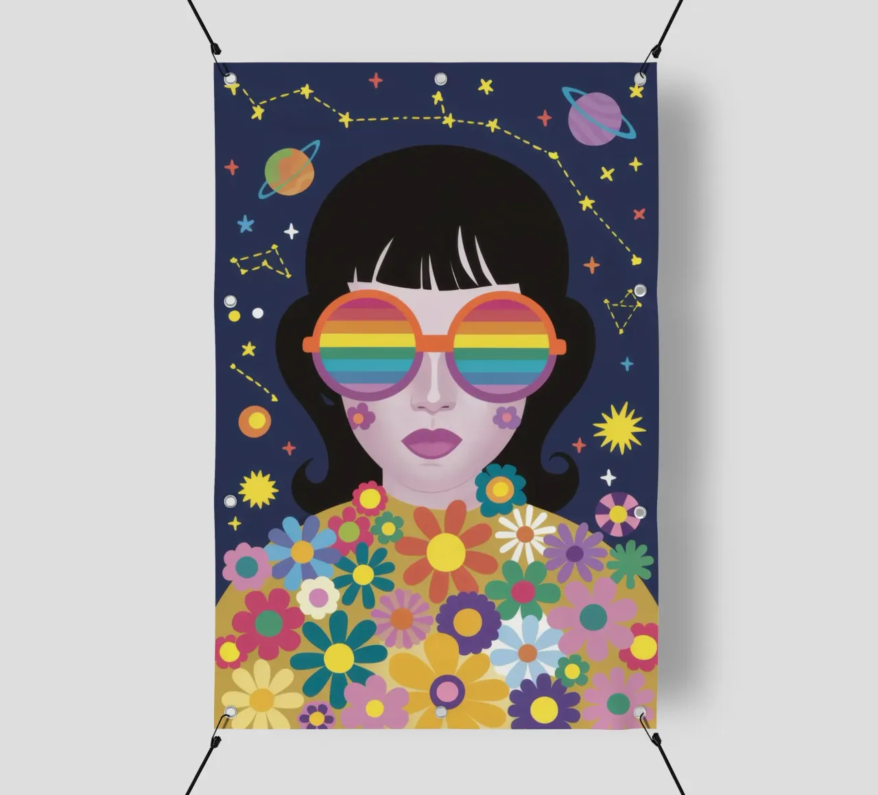 Sguardo cosmico dell'arcobaleno telo in pvc da Frosh Pallete