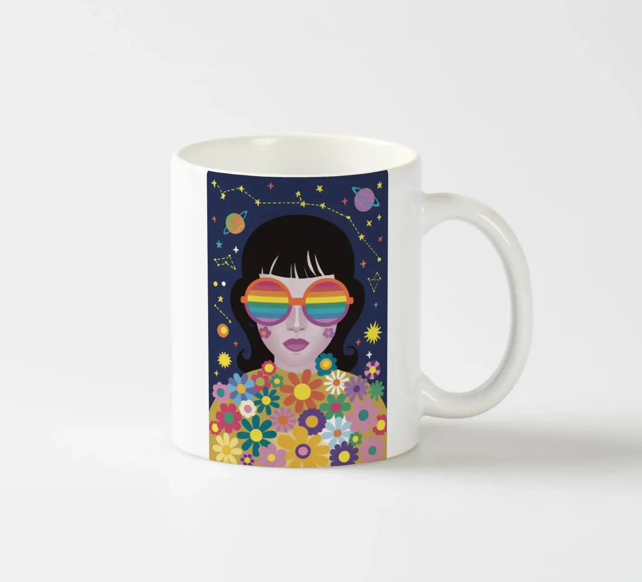 Sguardo cosmico dell'arcobaleno tazza in ceramica da Frosh Pallete