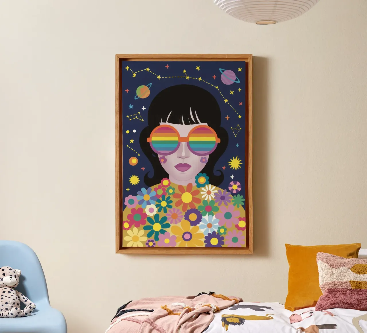 Sguardo cosmico dell'arcobaleno tela con Cornice a cassetta da Frosh Pallete