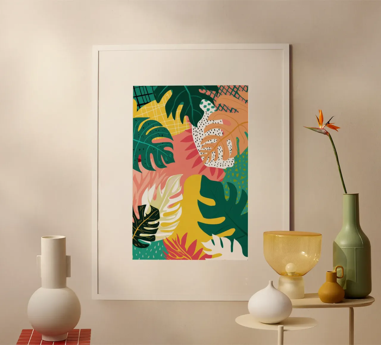 Collage di giungle strutturate poster con telaio in alluminio da Frosh Pallete