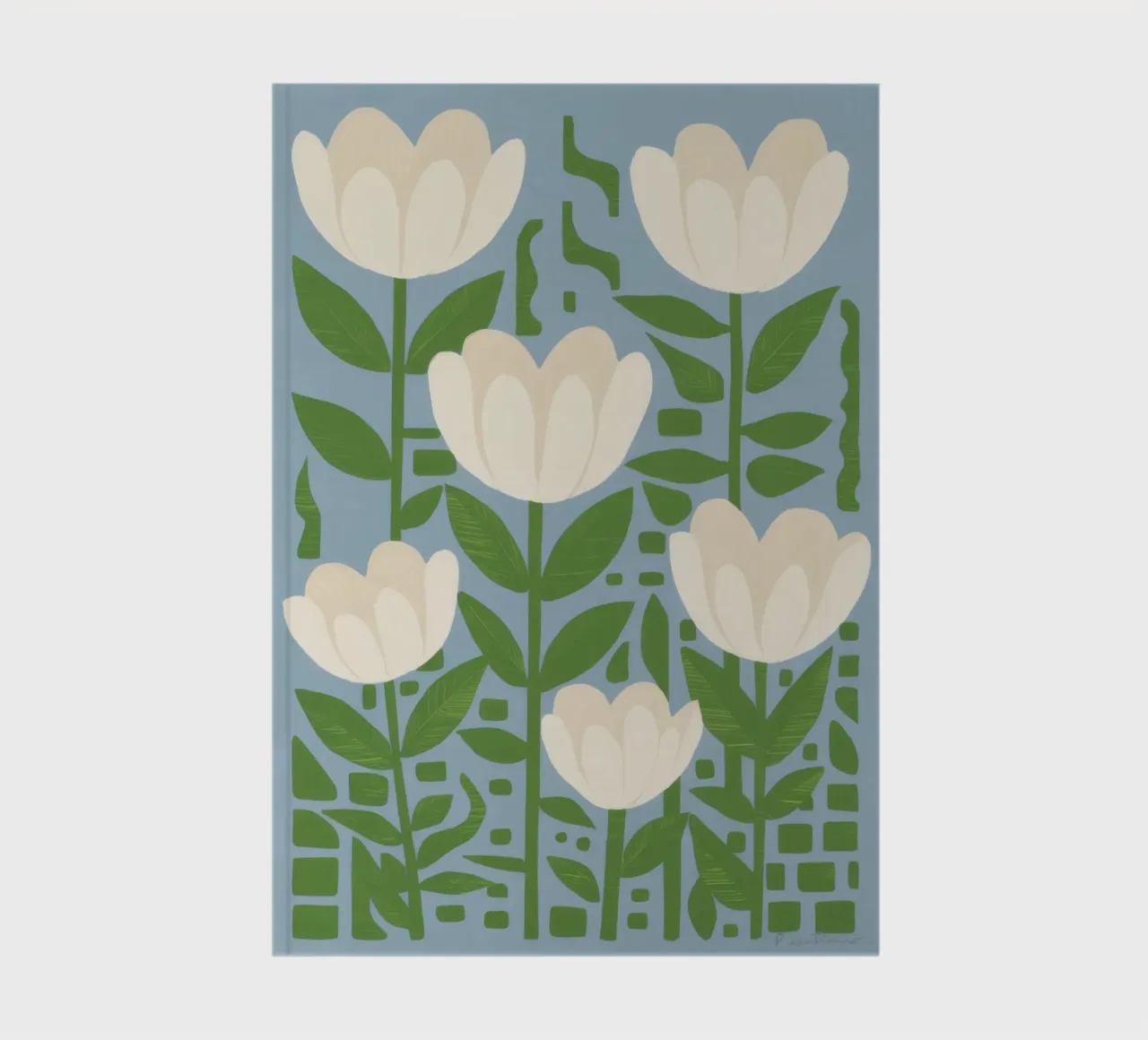 White Tulip Serenity notebook by Lunar Valentina