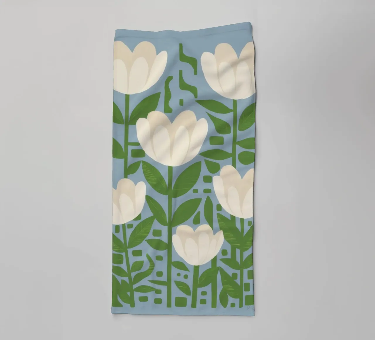 Witte tulp Serenity badhanddoek van Lunar Valentina