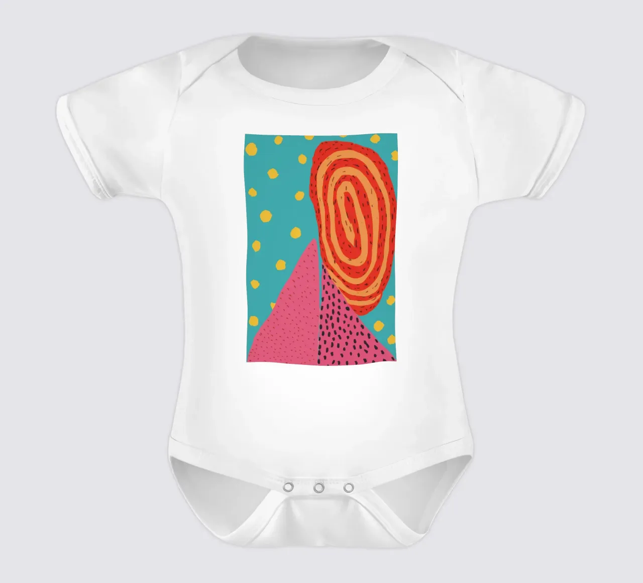 Parco giochi astratto a pois body neonato maniche corte da Solar Paint