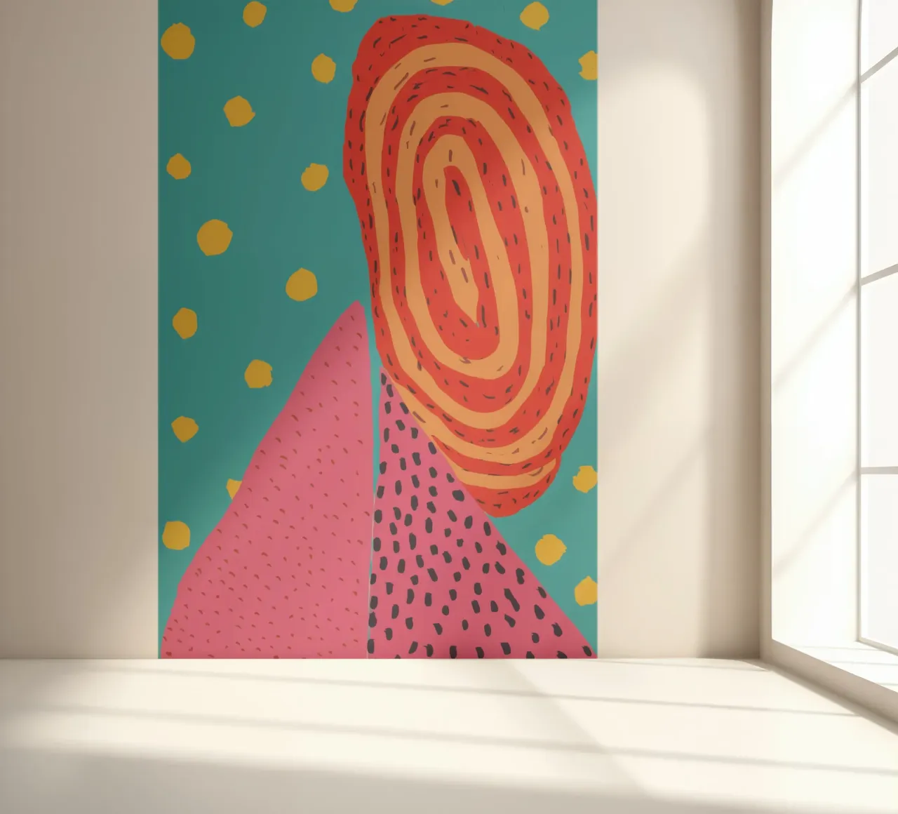 Terrain de jeu abstrait Polka papier peint photo de Solar Paint