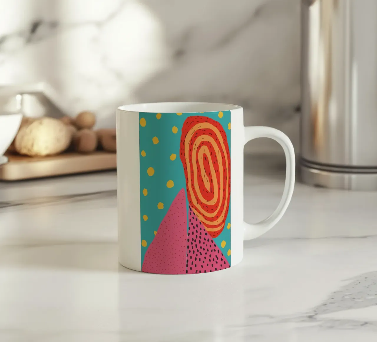 Parco giochi astratto a pois tazza in ceramica da Solar Paint
