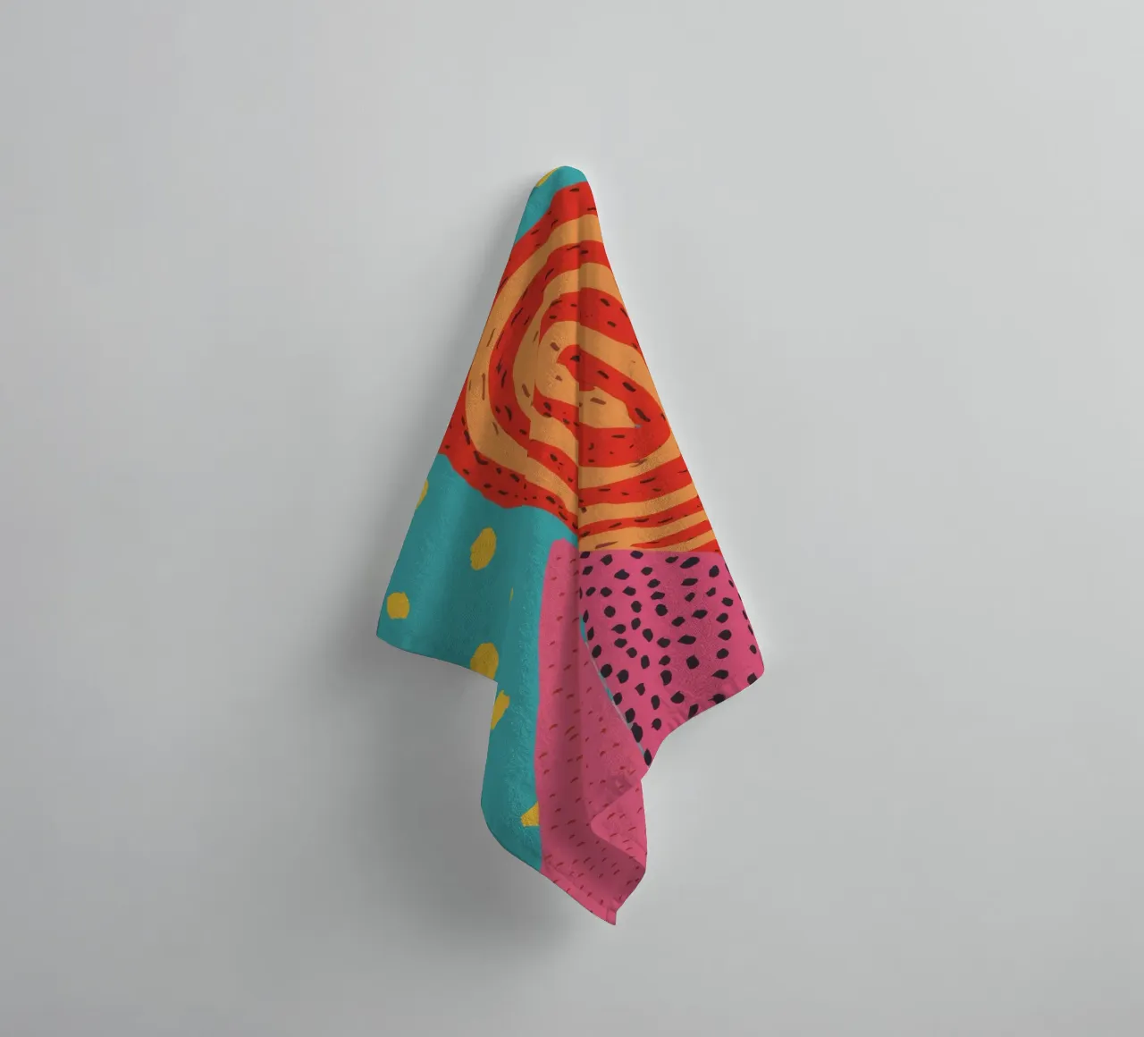 Abstract Polka Playground towel by Solar Paint