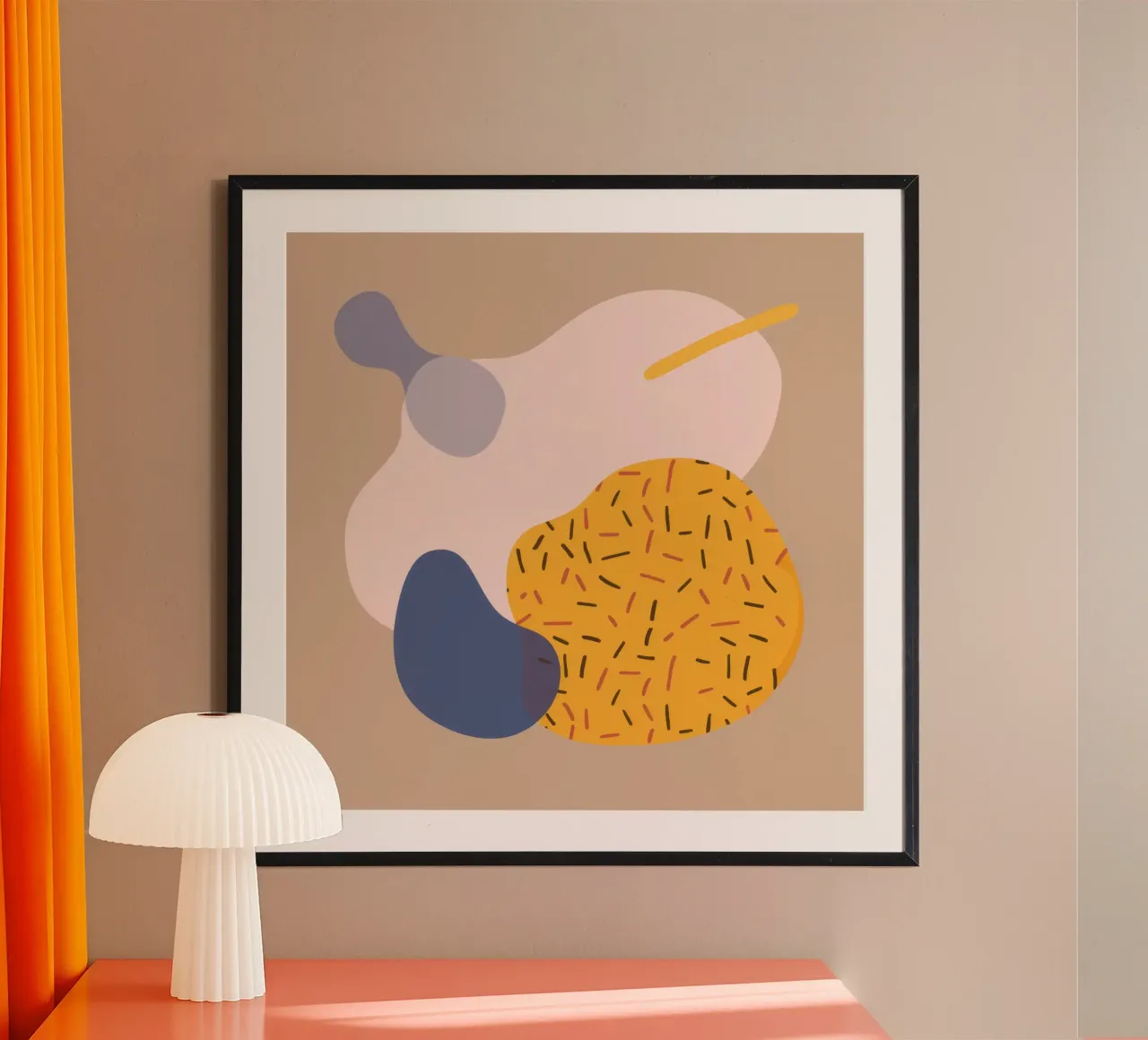Forme organiche terrose poster con telaio in alluminio da Frosh Pallete