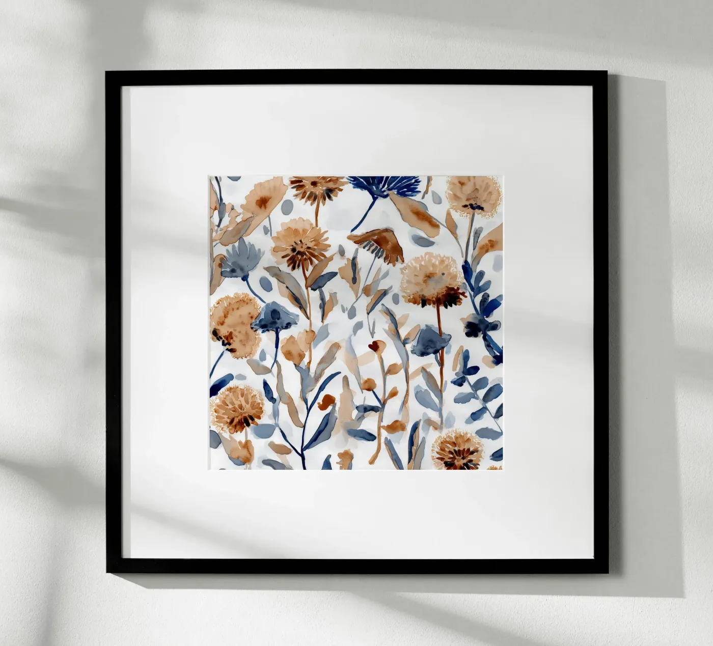 Indigo & Ochre Bloom poster da Sophia Calder Studio