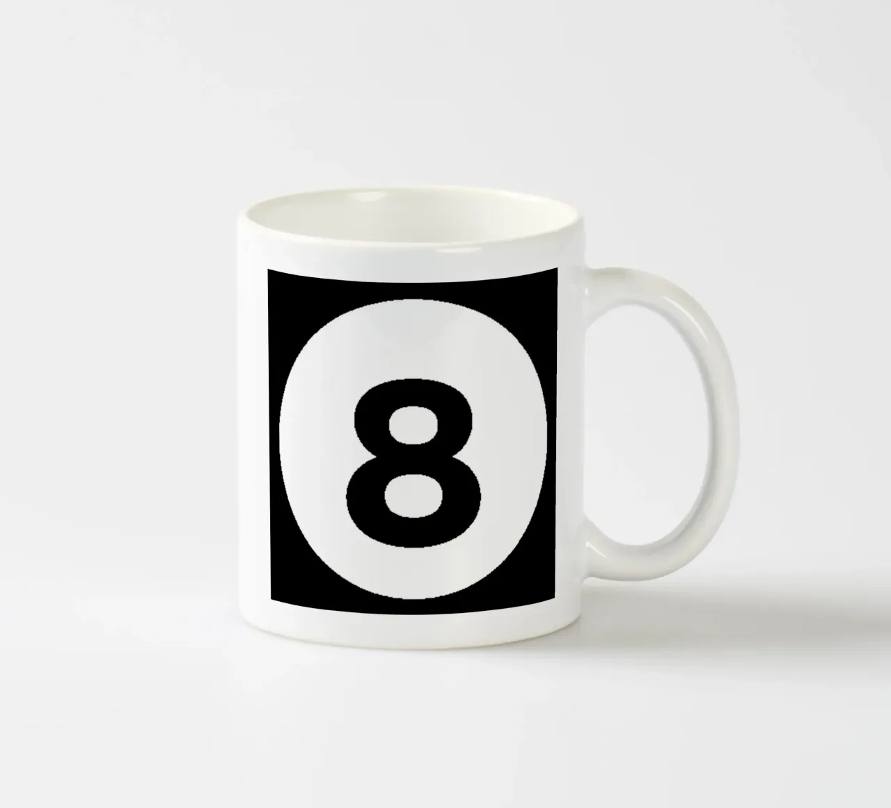 Palla nera solida da biliardo numero 8 tazza in ceramica da sayre shop
