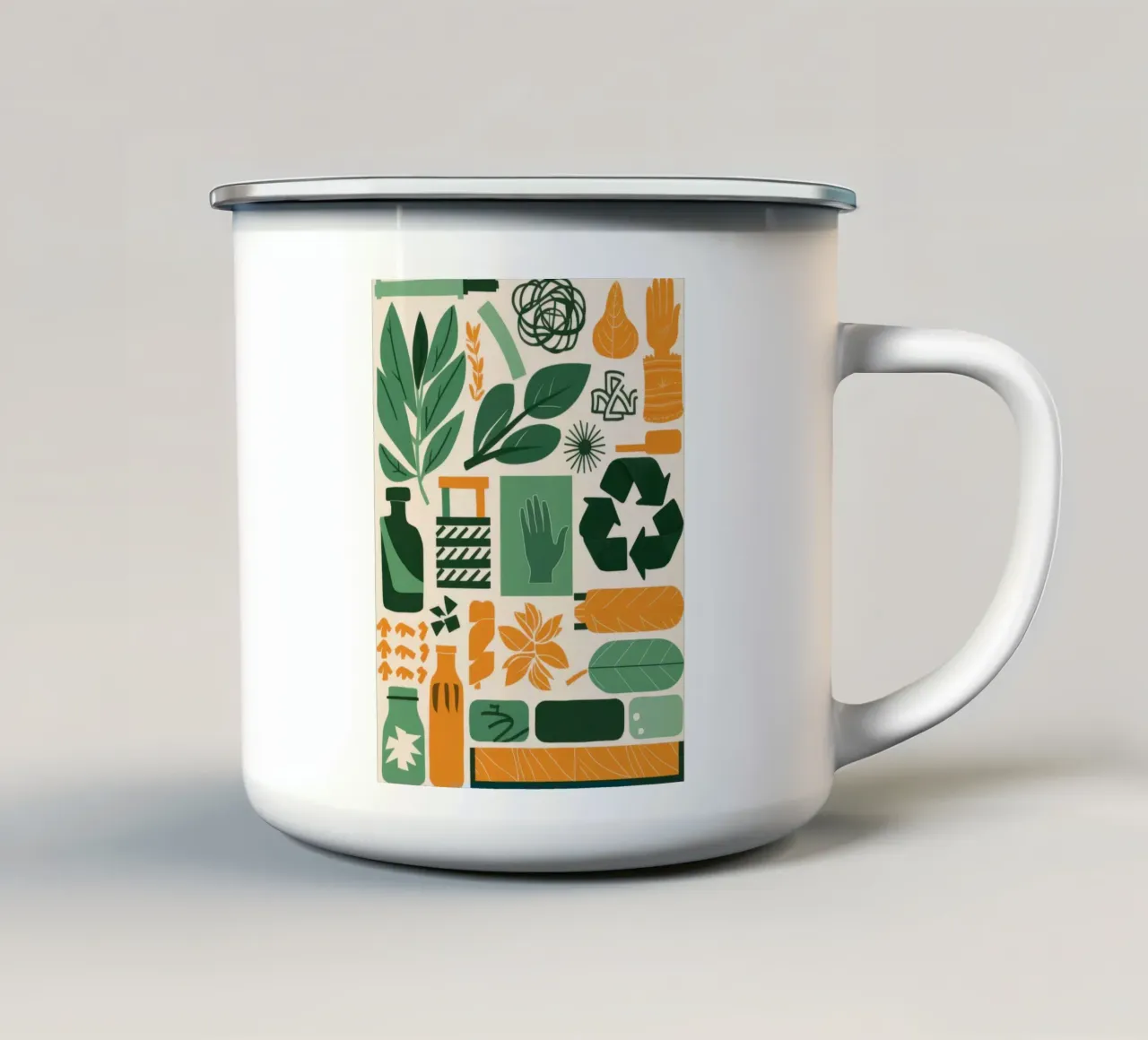 Groen eco-netwerk emaille mok van Frosh Pallete