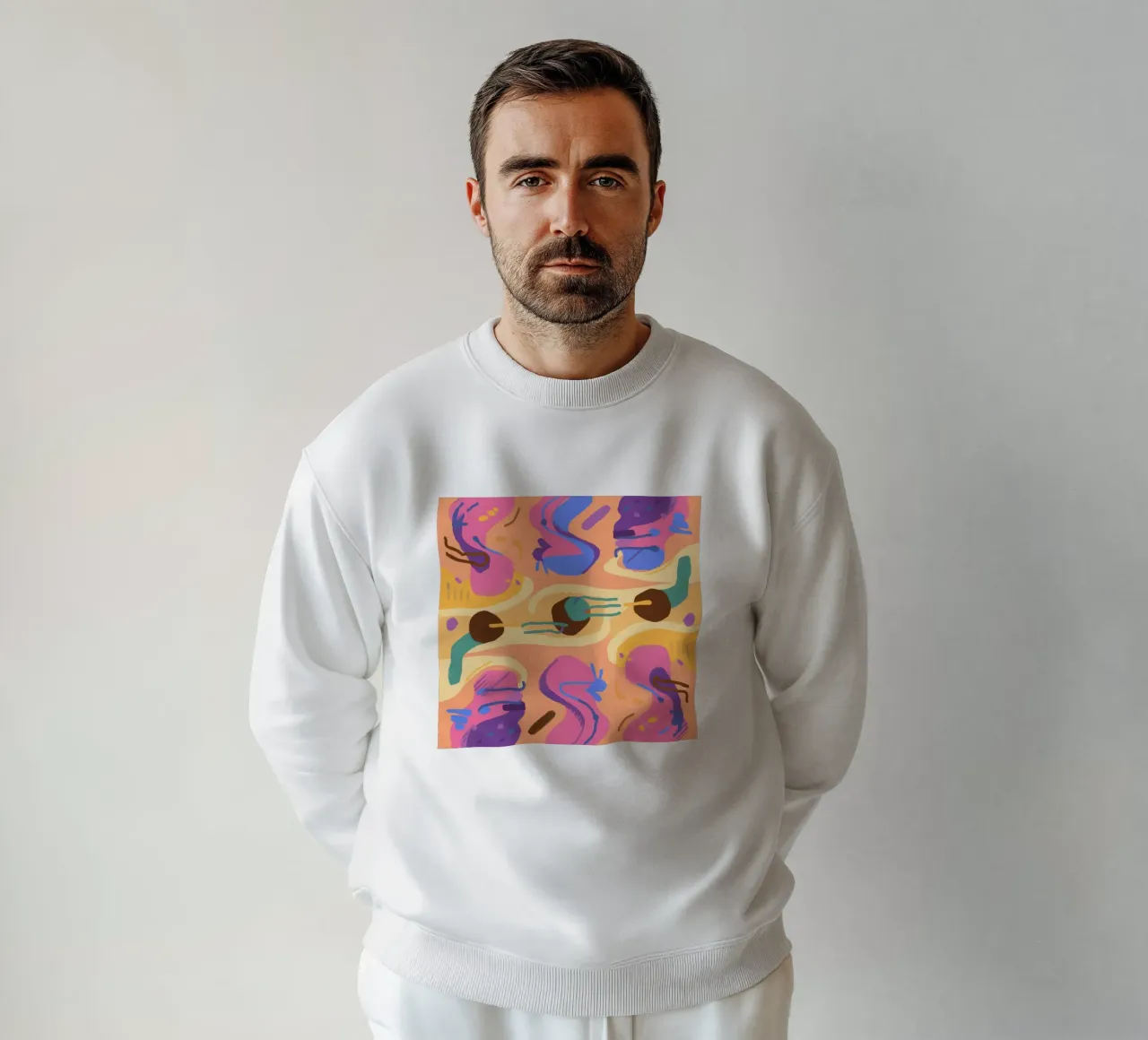 Facce astratte giocose felpa da Line Fable