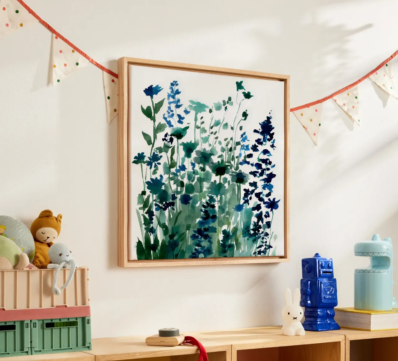 Cluster Indaco tela con Cornice a cassetta da Sophia Calder Studio