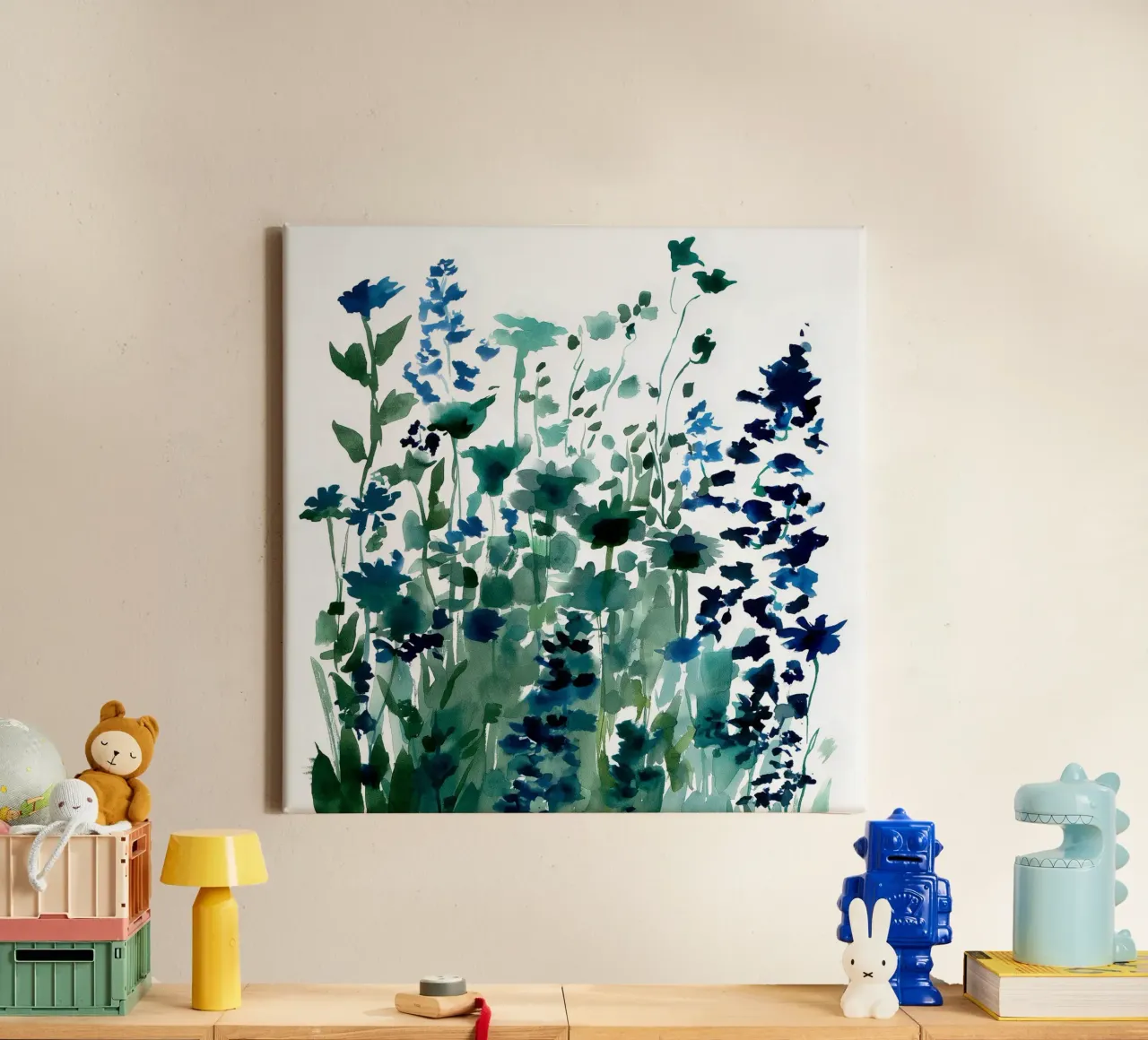 Cluster Indaco tela con Cornice a cassetta da Sophia Calder Studio