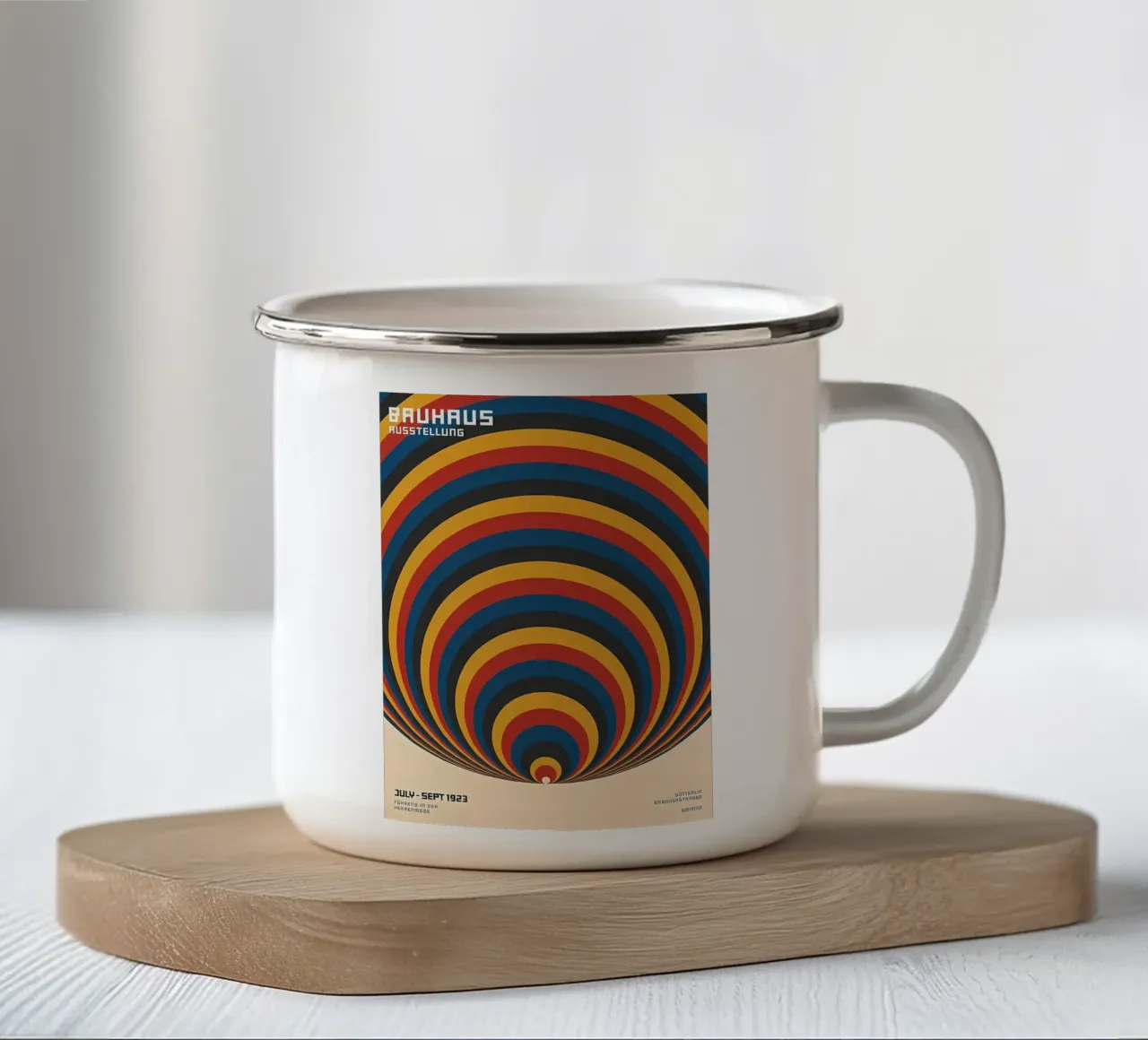 Mostra Bauhaus 21923 tazza in smalto da Sigurd