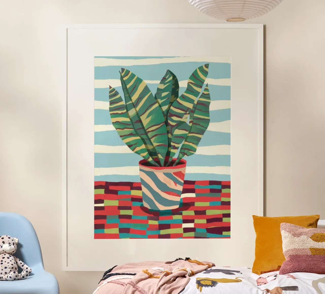 Pianta a strisce Immobile poster con telaio in alluminio da Solar Paint