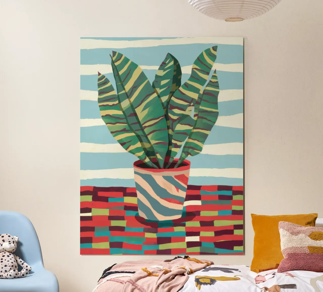 Pianta a strisce Immobile poster con telaio in alluminio da Solar Paint