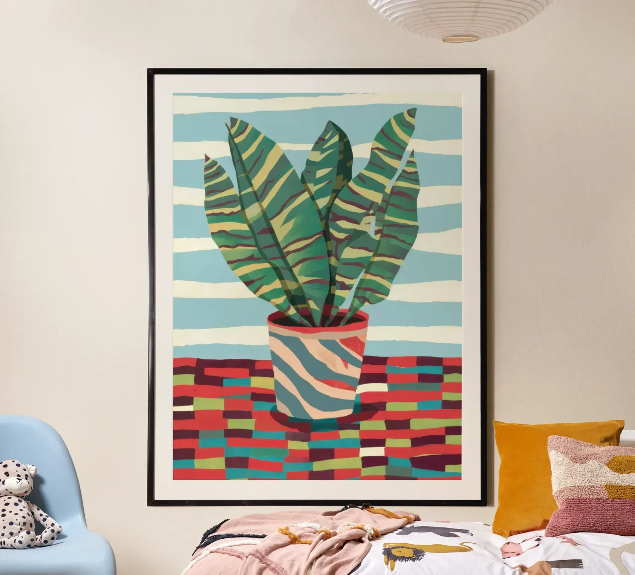 Pianta a strisce Immobile poster con telaio in alluminio da Solar Paint
