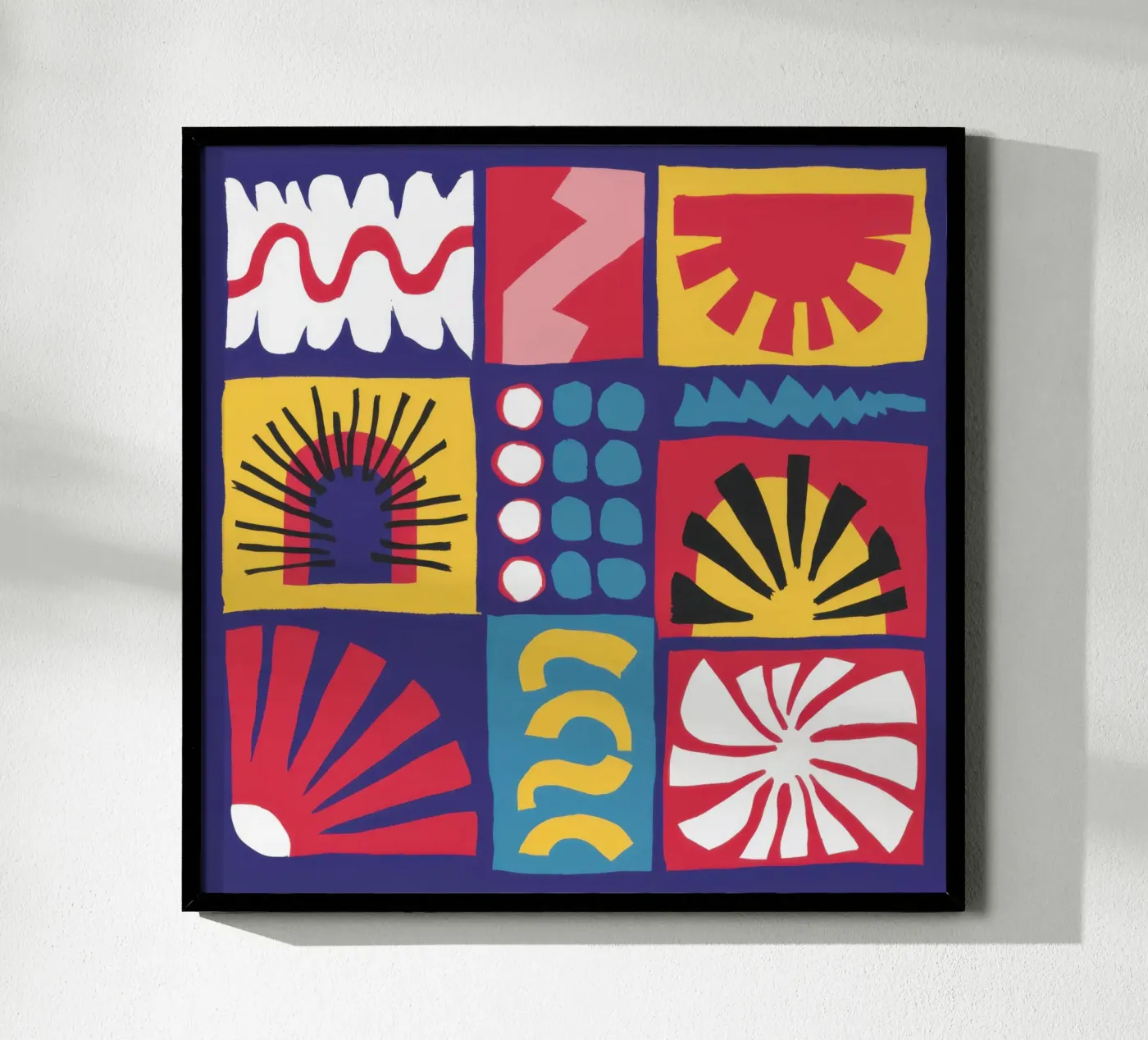 Folk Art Pattern Grid poster by Line Fable