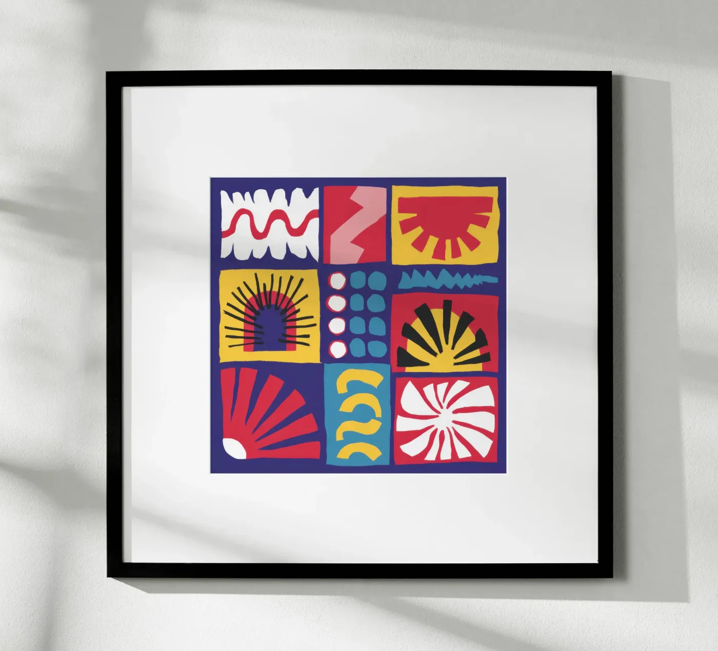 Folk Art Pattern Grid poster by Line Fable