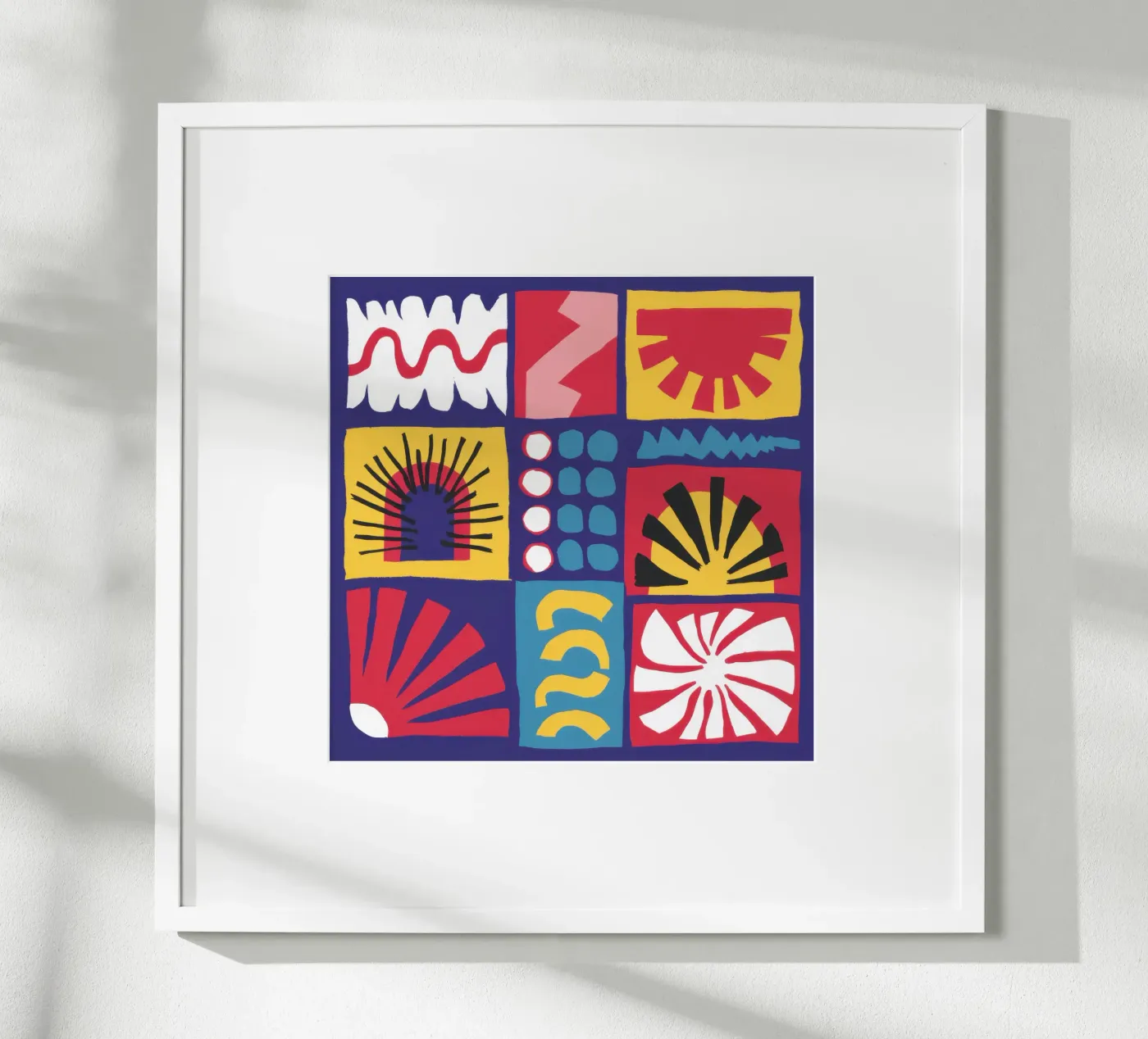 Folk Art Pattern Grid poster by Line Fable