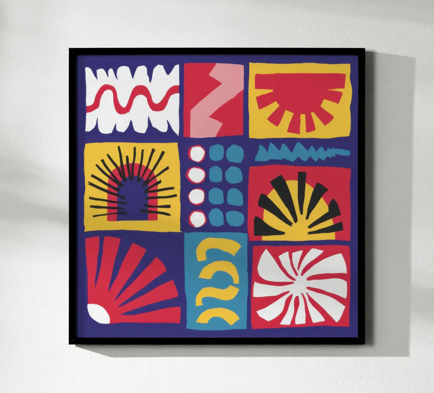 Folk Art Pattern Grid poster by Line Fable