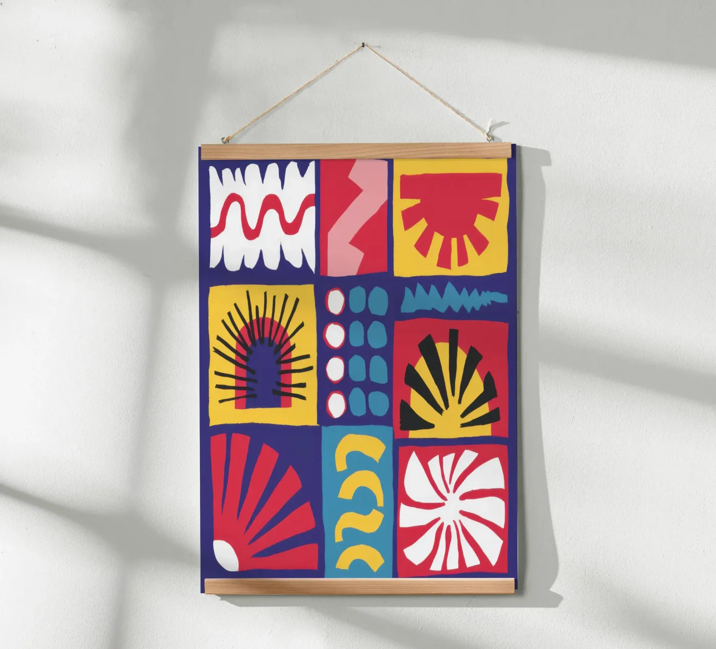 Folk Art Pattern Grid poster by Line Fable