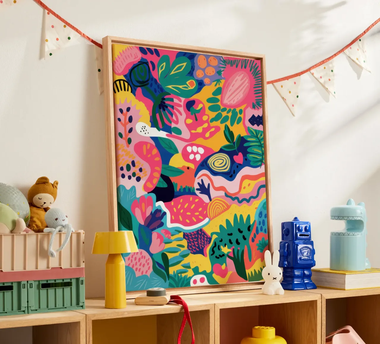 Psychedelische koraaltuin canvas met Baklijst van Frosh Pallete