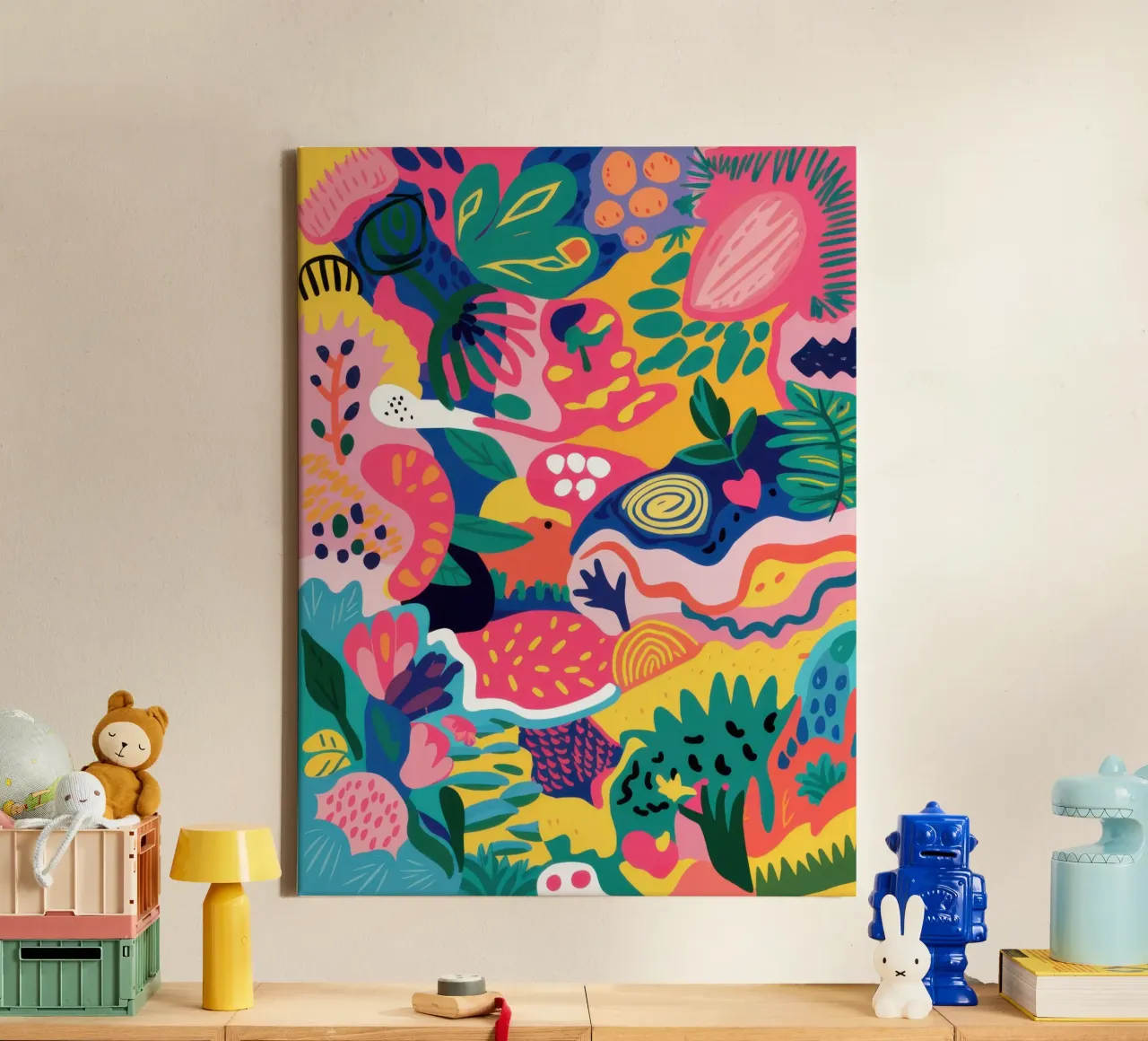 Psychedelische koraaltuin canvas met Baklijst van Frosh Pallete