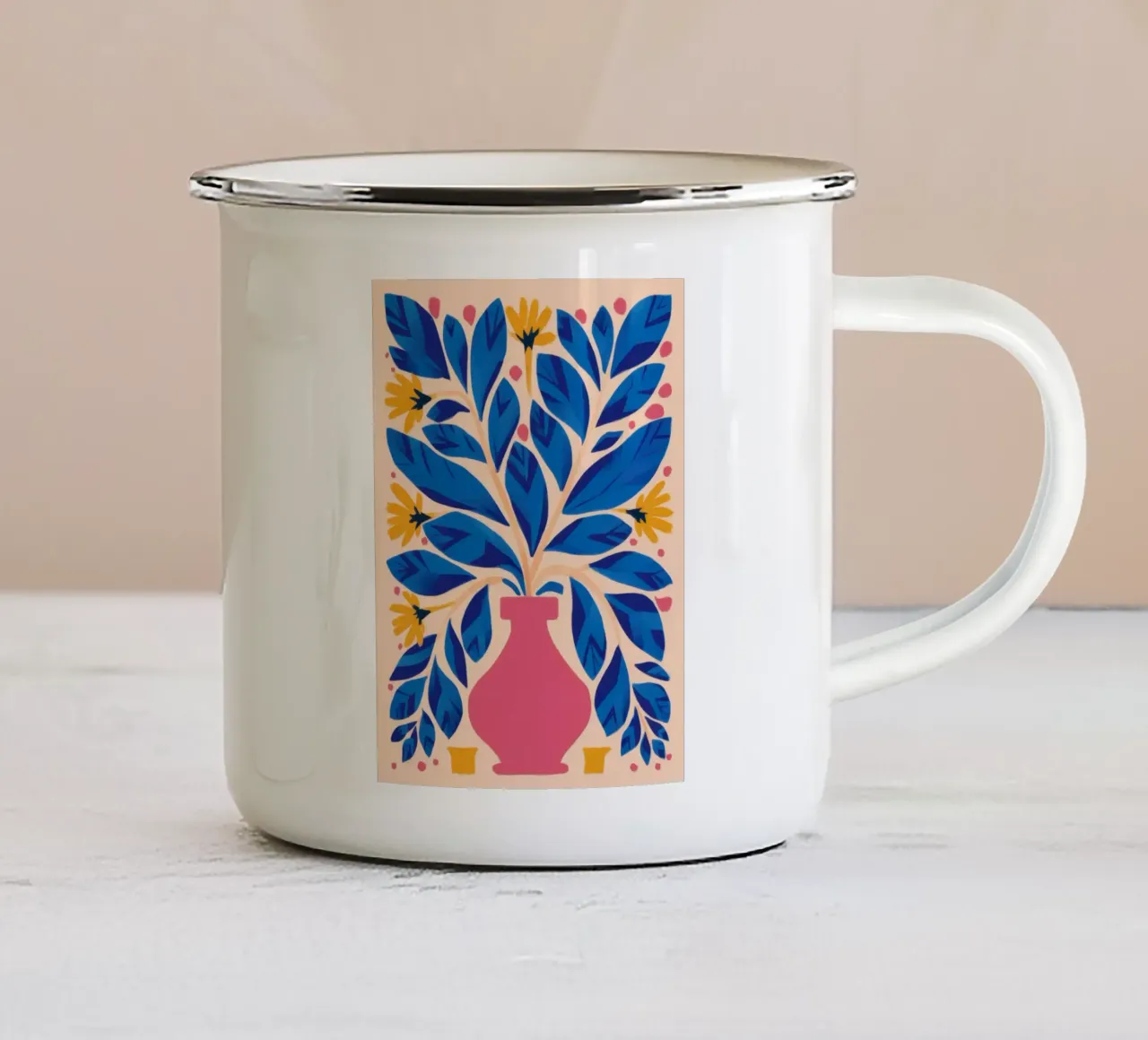 Bold Blue Botanicals tazza in smalto da Solar Paint