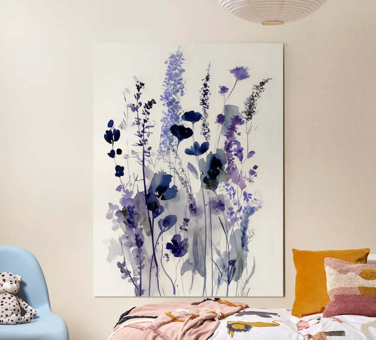 Prato di mezzanotte poster con telaio in legno da Sophia Calder Studio