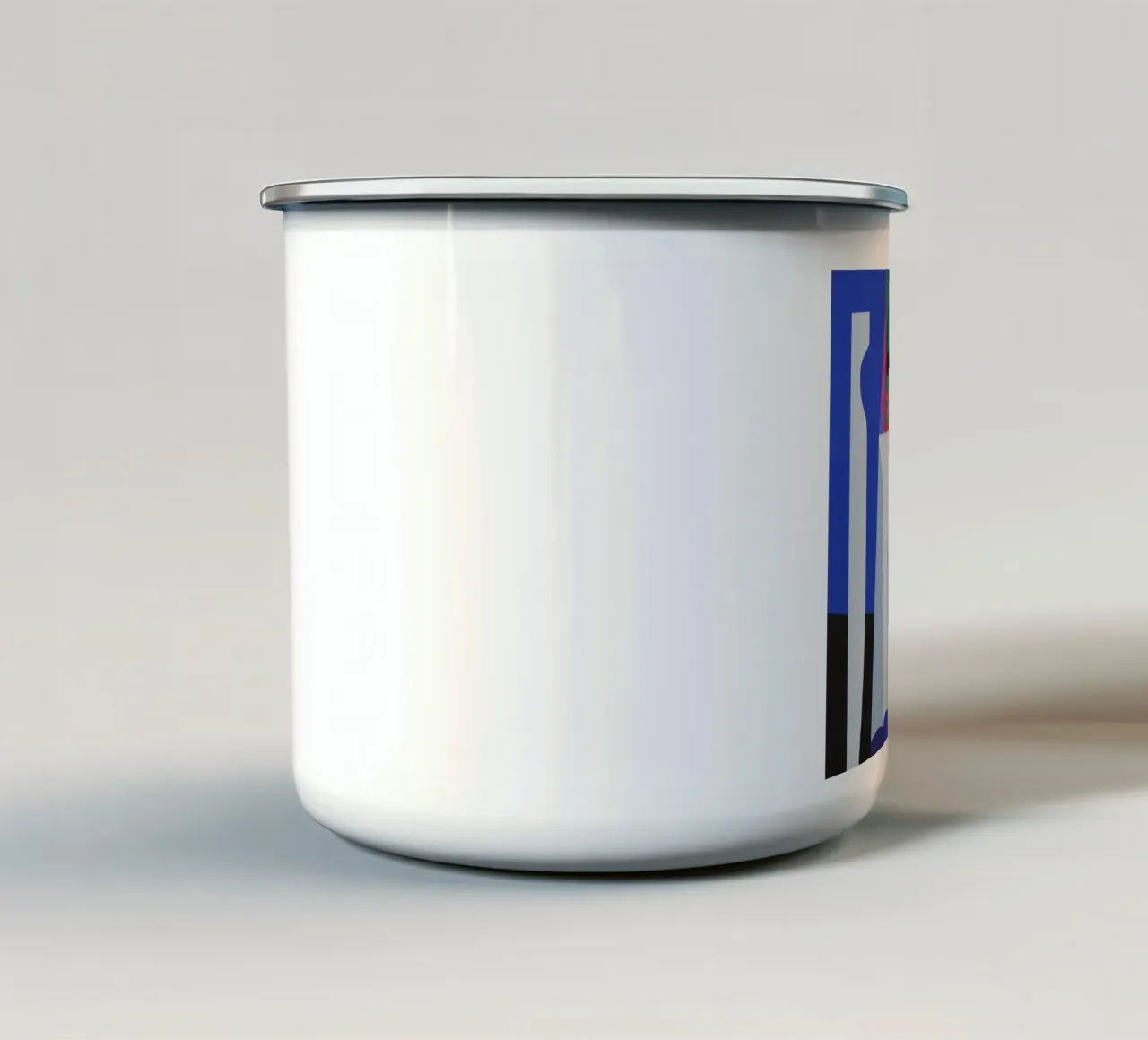 Blauw Stilleven Abstract emaille mok van Line Fable