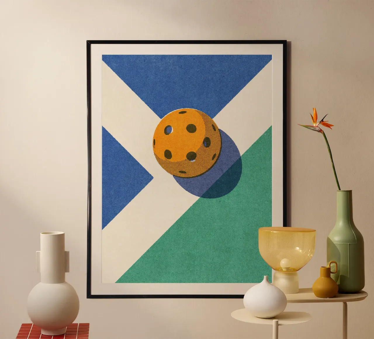 BALLS - Pickleball - I poster con telaio in alluminio da DANIEL COULMANN