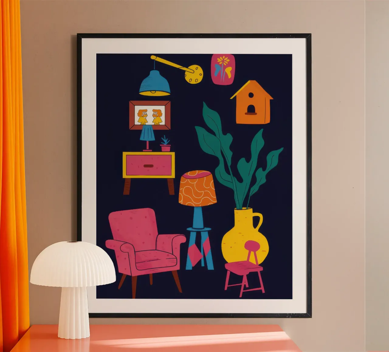 Interno notte accogliente poster da Lunar Valentina