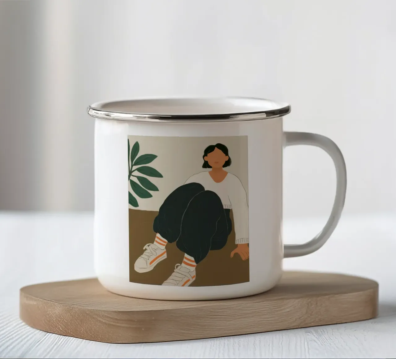 Con i piedi per terra nel verde tazza in smalto da Solar Paint