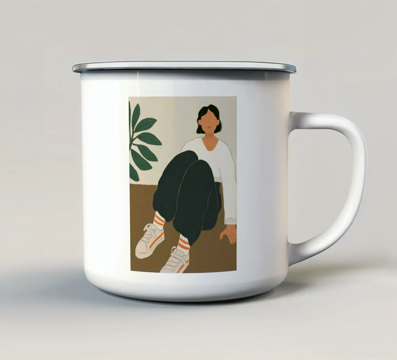 Con i piedi per terra nel verde tazza in smalto da Solar Paint