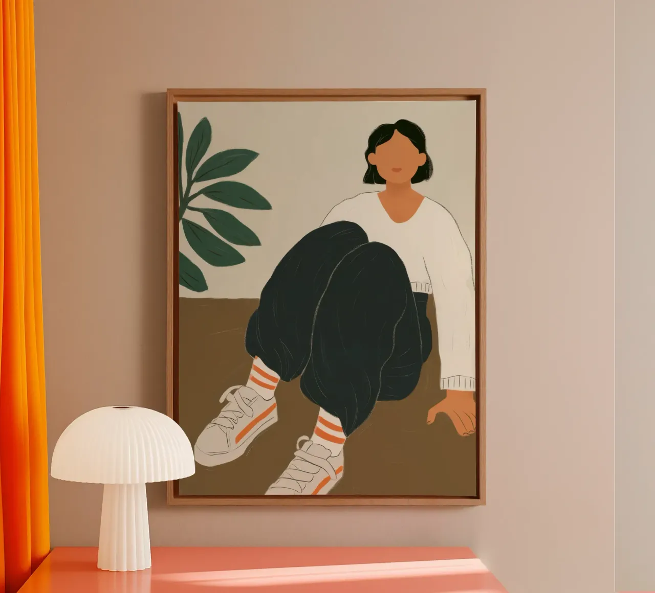 Gegrond in groen canvas met Baklijst van Solar Paint
