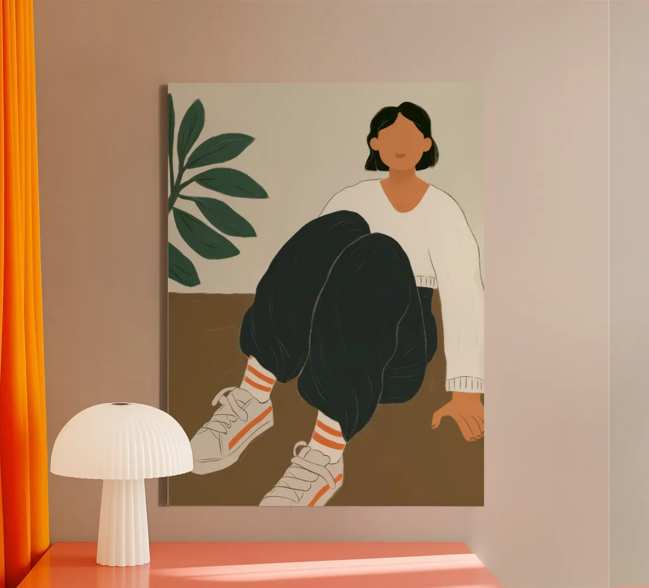 Gegrond in groen canvas met Baklijst van Solar Paint