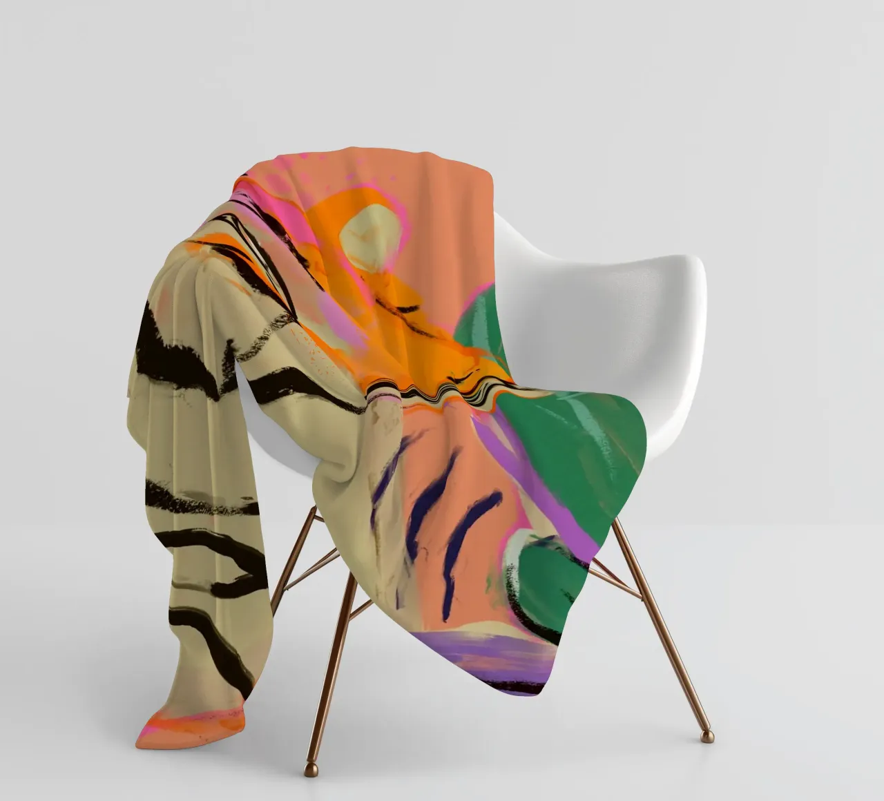 Tiger In Jungle fleece blanket by treechild
