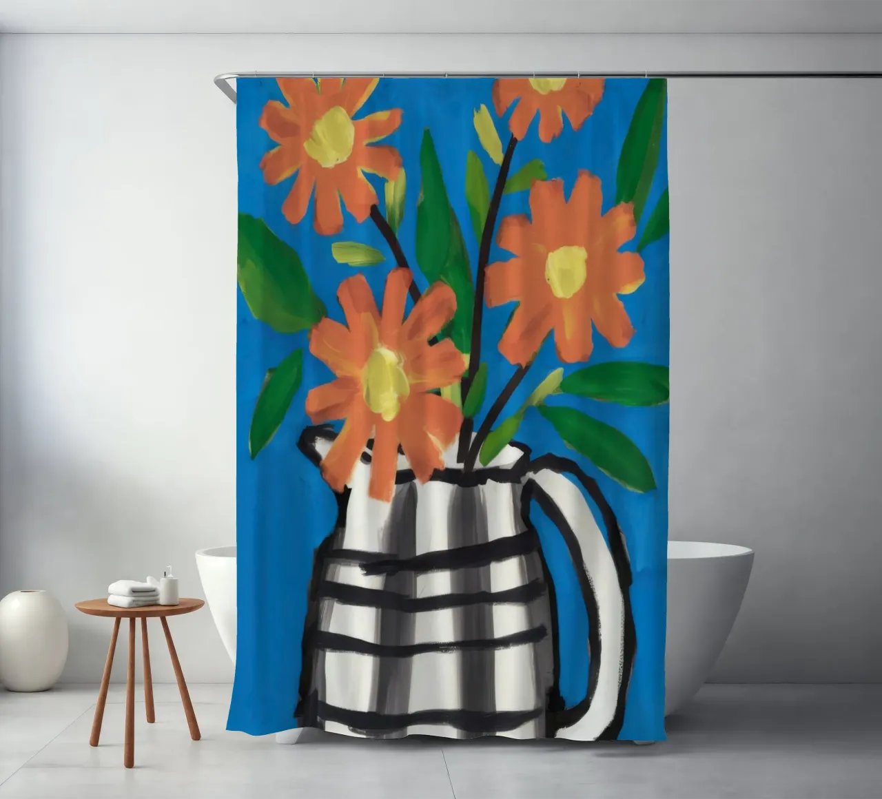 Scacchiera Bloom Pop tenda da doccia da Frosh Pallete