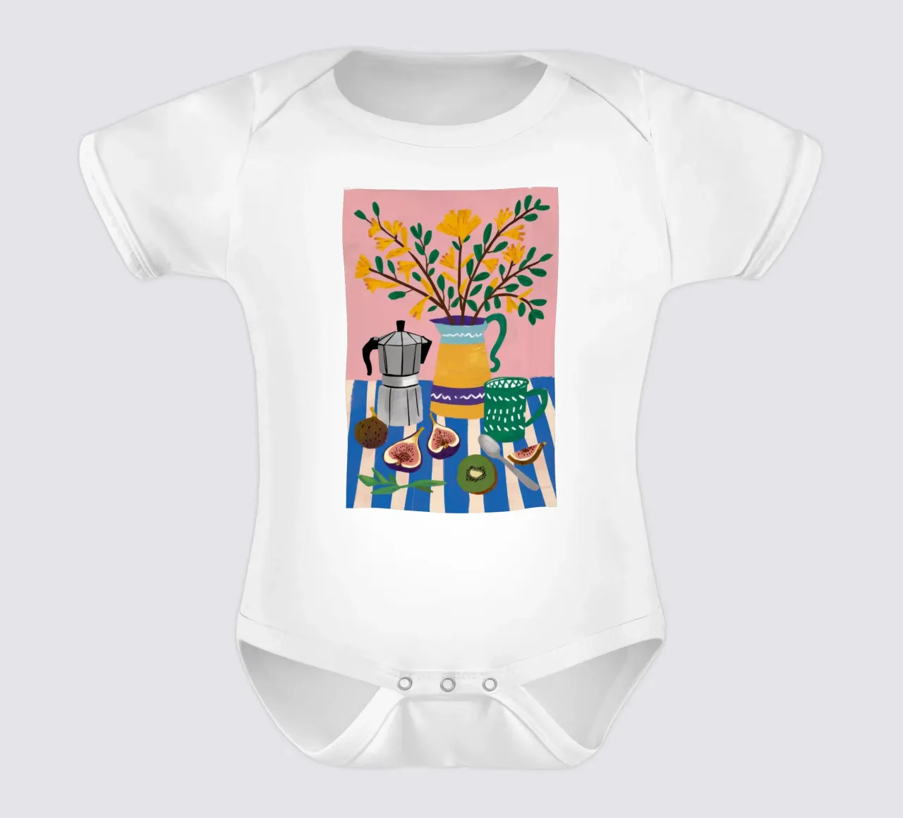 Cucina Armonia mattutina body neonato maniche corte da Solar Paint