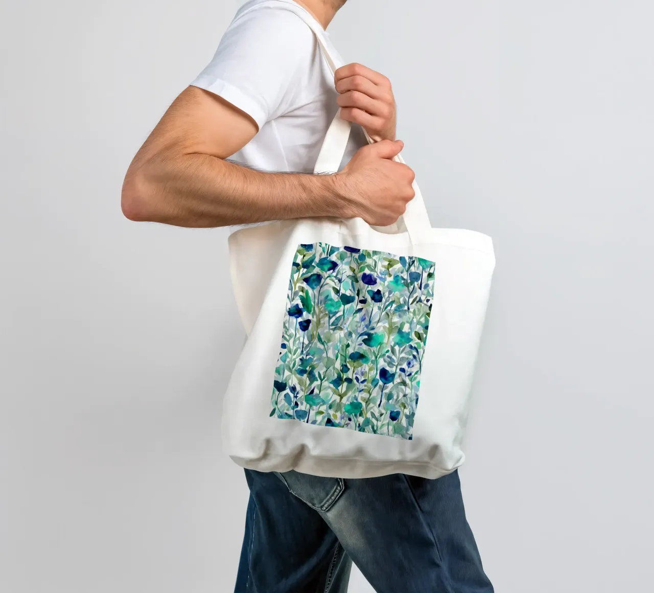 Tettuccio di zaffiro borsa in juta da Sophia Calder Studio