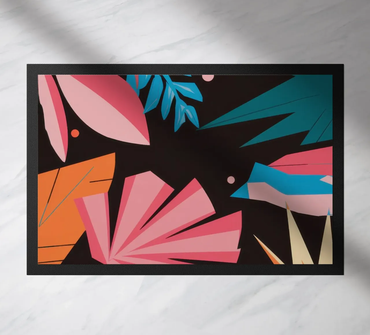 Midnight Tropic Pattern doormat by Line Fable