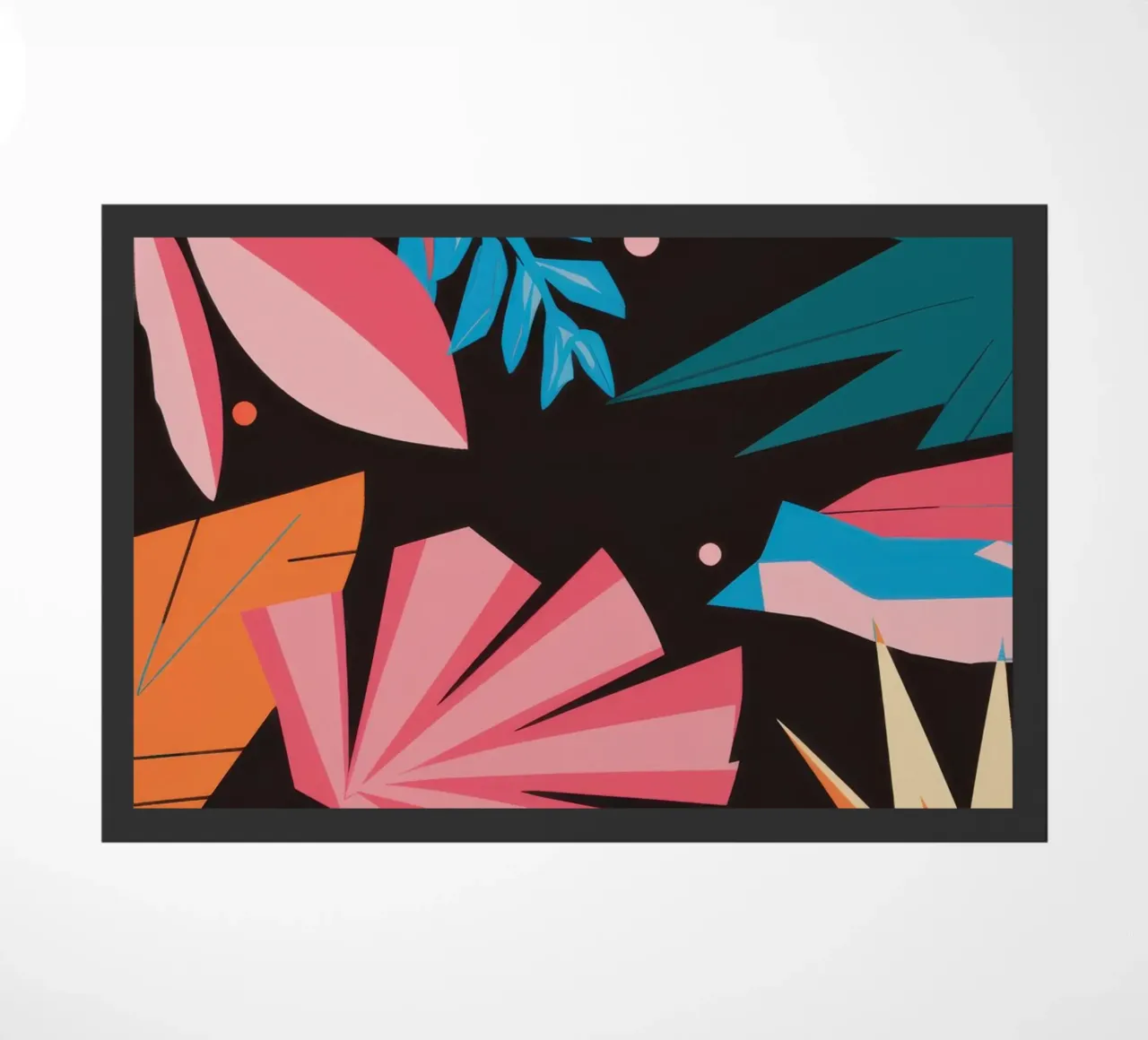 Midnight Tropic Pattern doormat by Line Fable