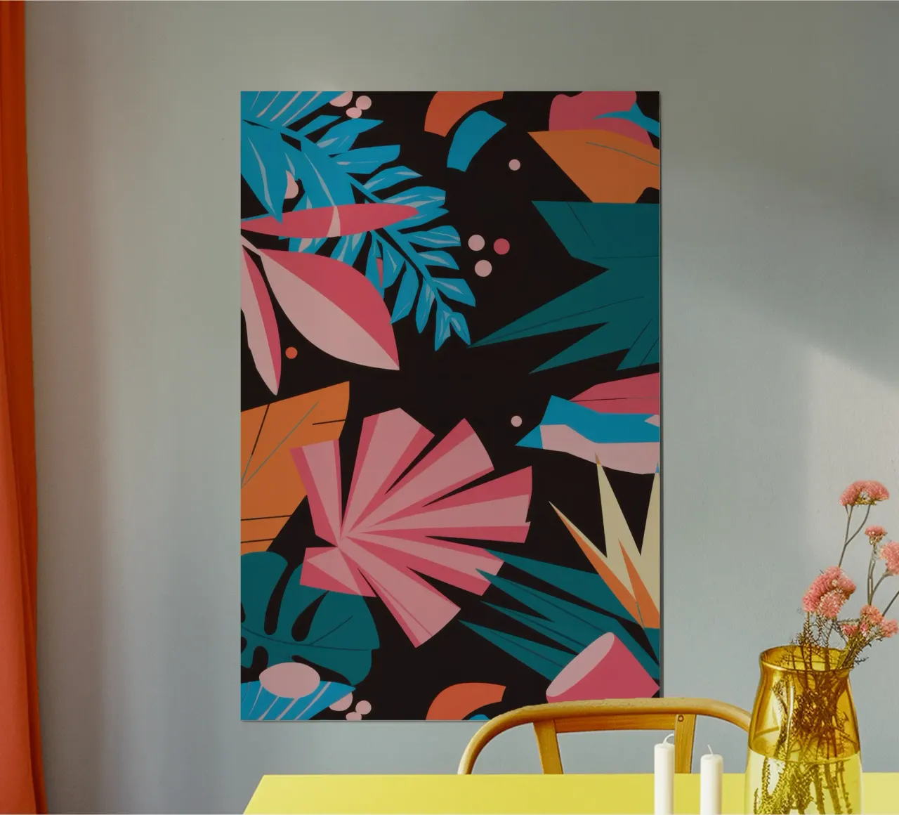 Modello Midnight Tropic poster con telaio in legno da Line Fable