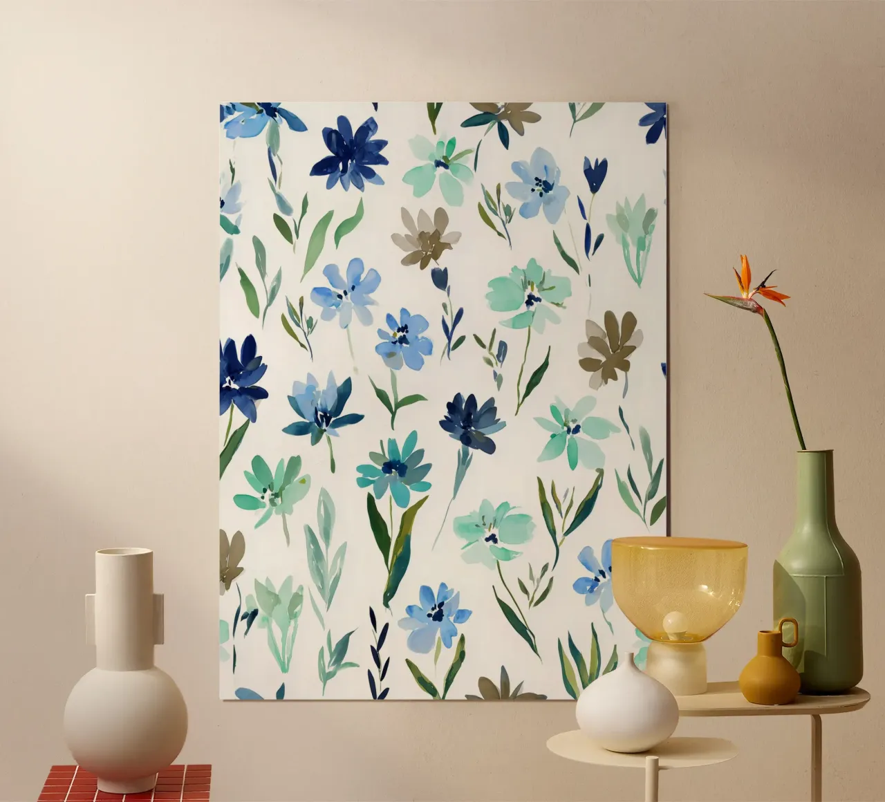 Deriva di primavera poster con telaio in alluminio da Sophia Calder Studio